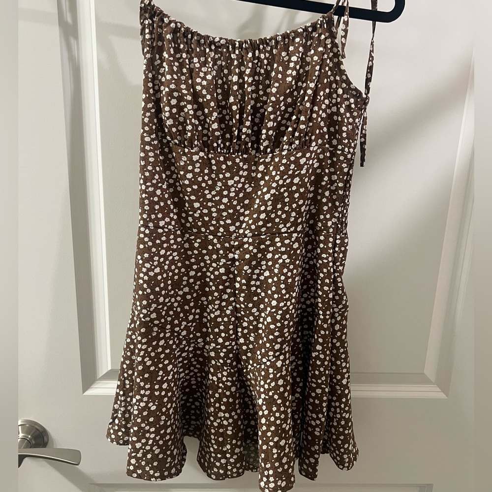Brown floral romper